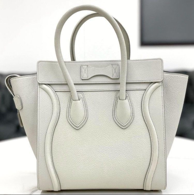 セリーヌ ラゲージ マイクロ レザー ライトグレー ハンドバッグ 2018年