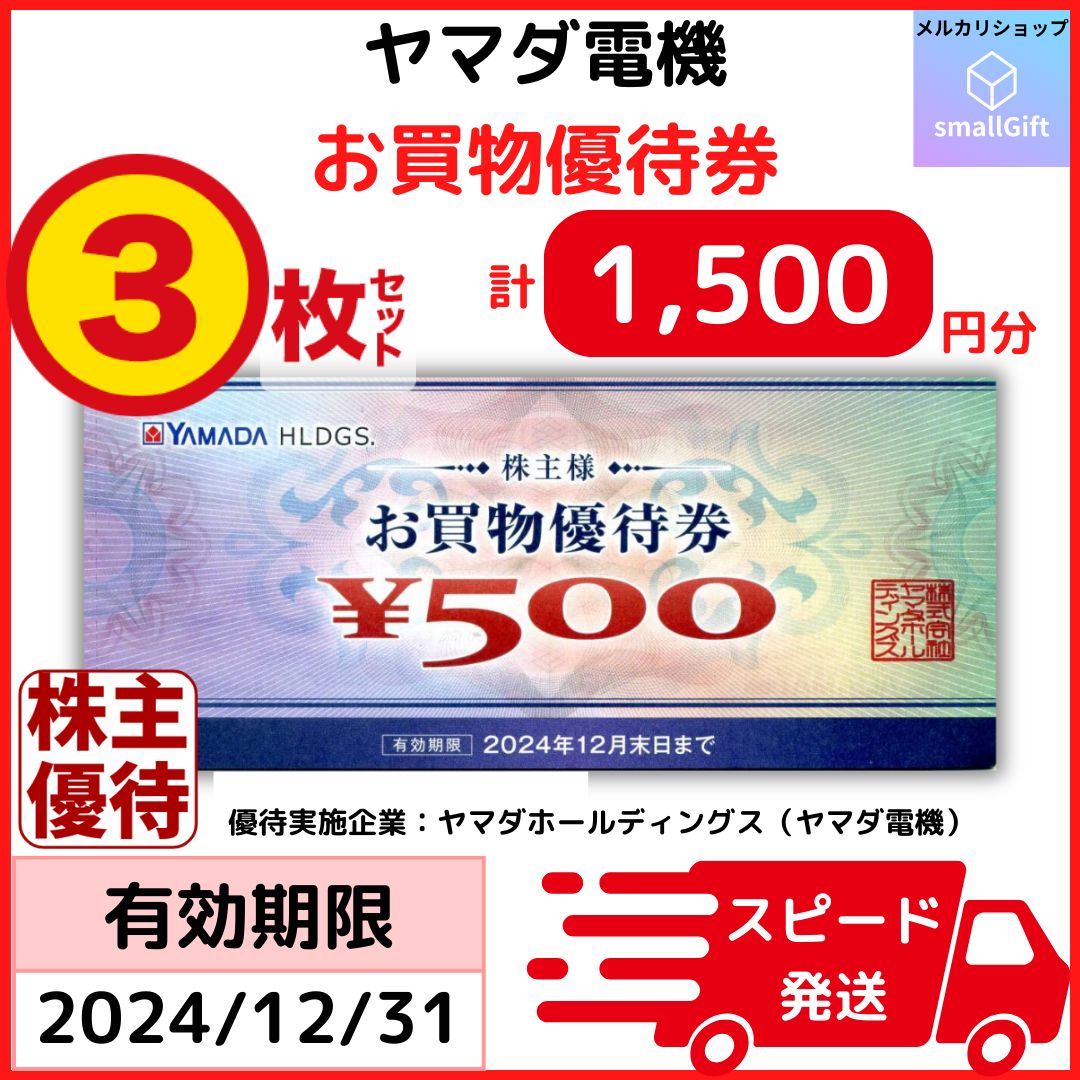 ヤマダ電機 お買物優待券 3枚 1500円分 ヤマダホールディングス 株主優待 24年12月 - メルカリ