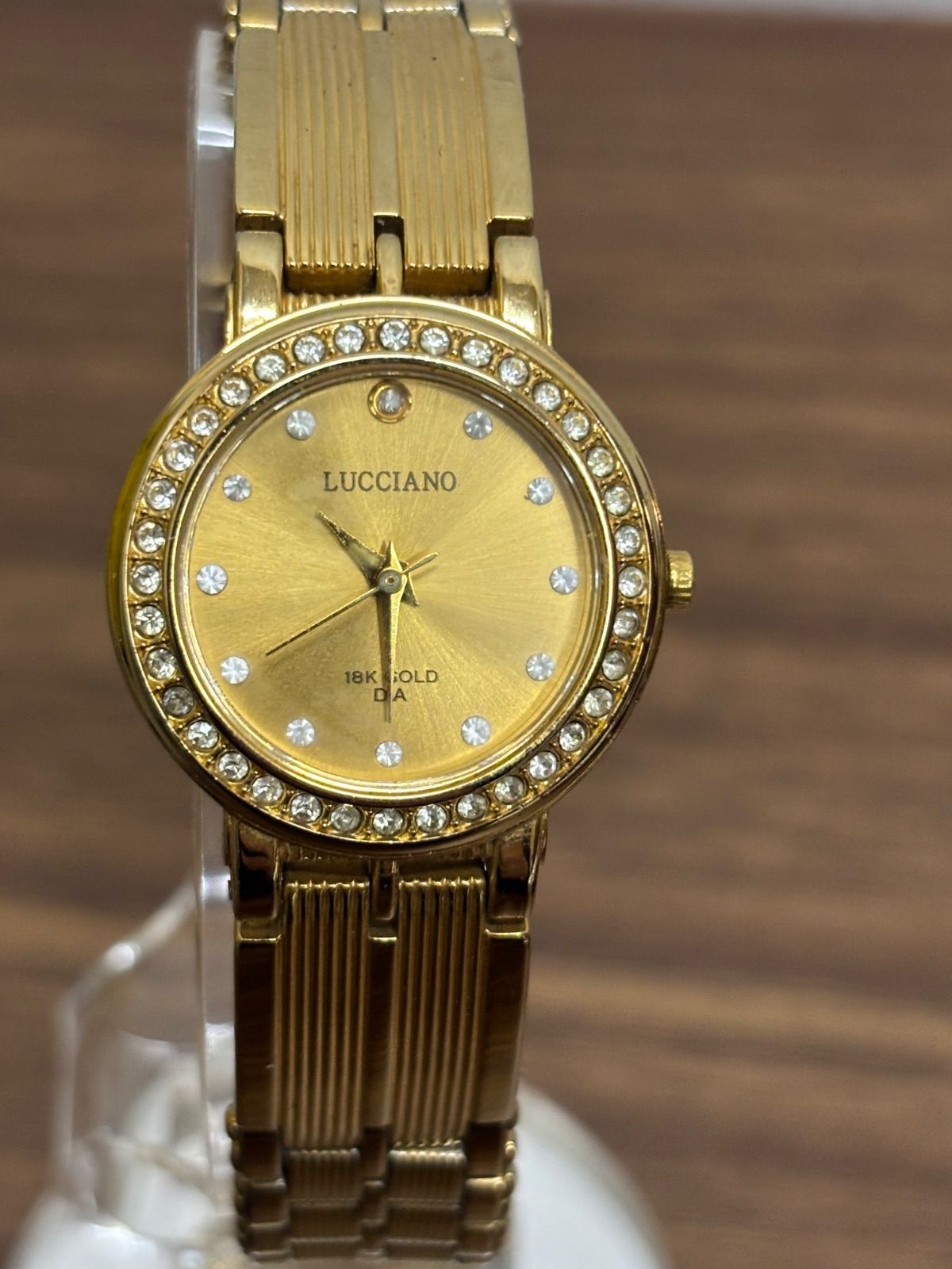 ▪️LUCCIANO 腕時計 18k GOLD CROWN G-2105-06 ゴールド 腕周り約18