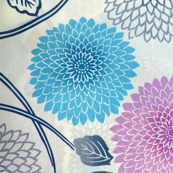 浴衣 単品 東レ RIRANCHAリランチェ RR-04（オフ白/ブルーピンクむじな  