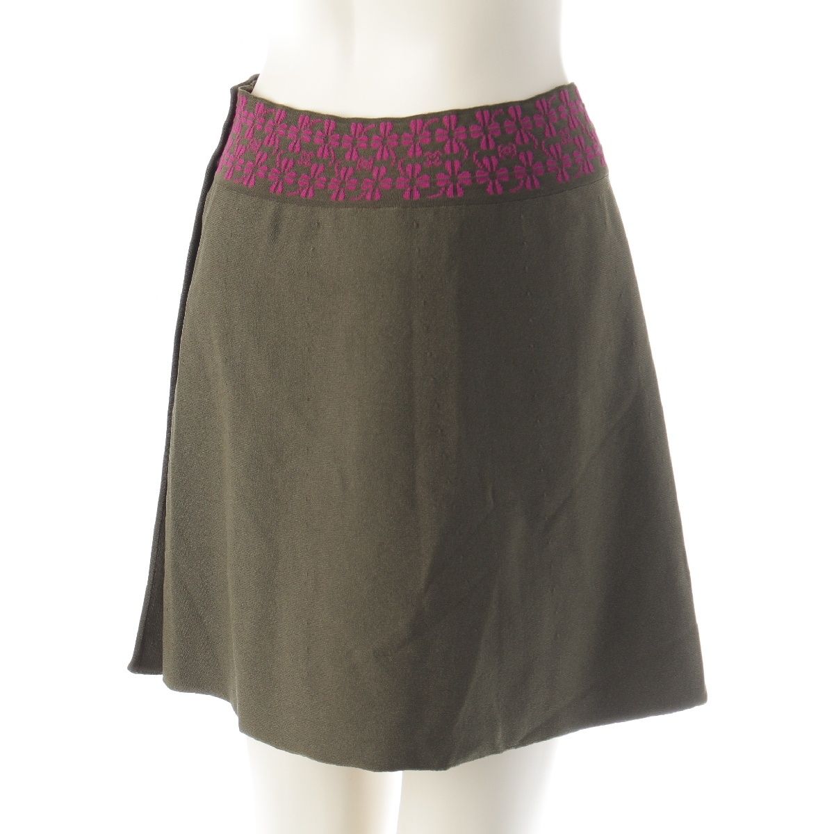 シャネル 01P レーヨン ココマーク クローバー ミニ丈 スカート  