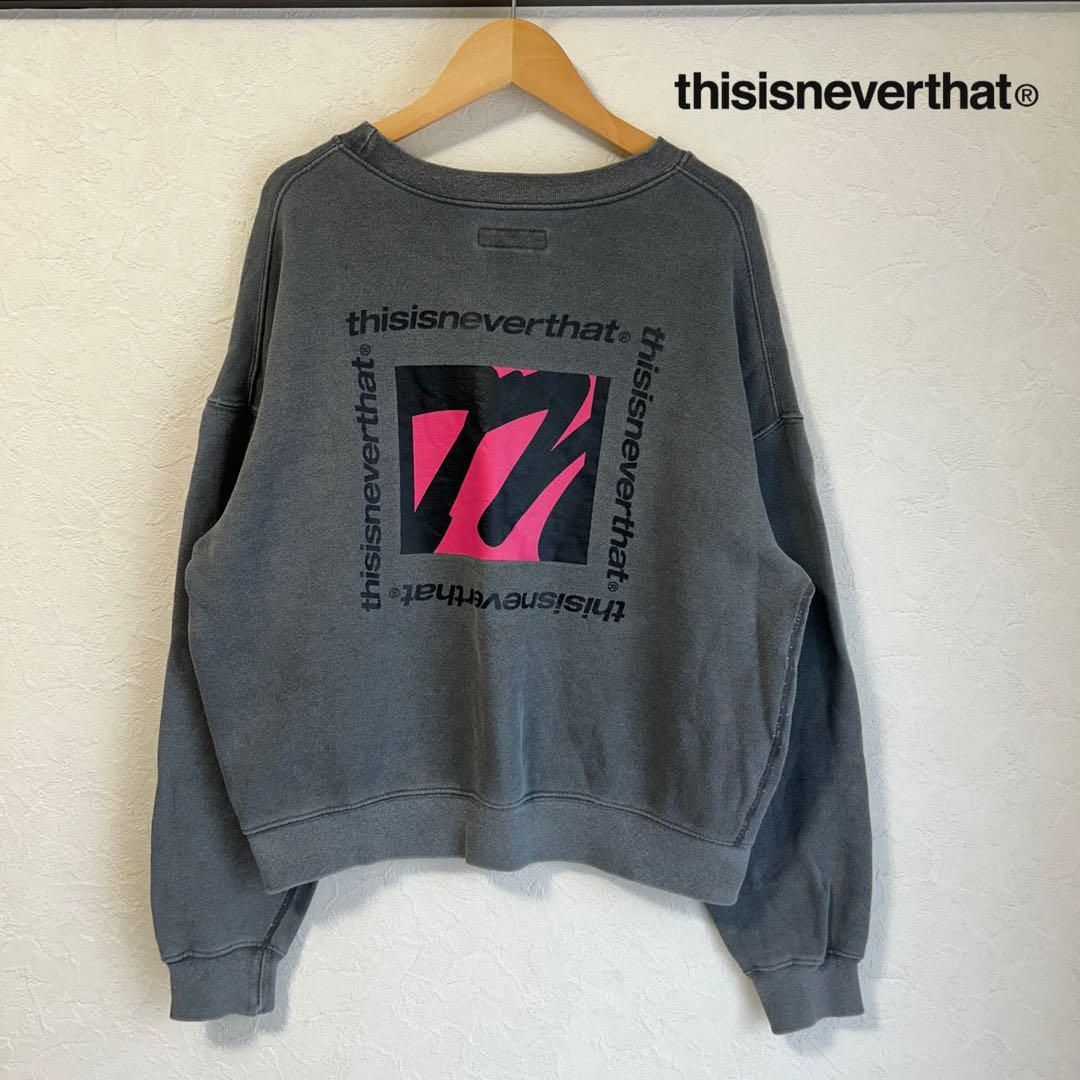 thisisneverthat スウェット トレーナー メンズ S グレー プリントロゴ 