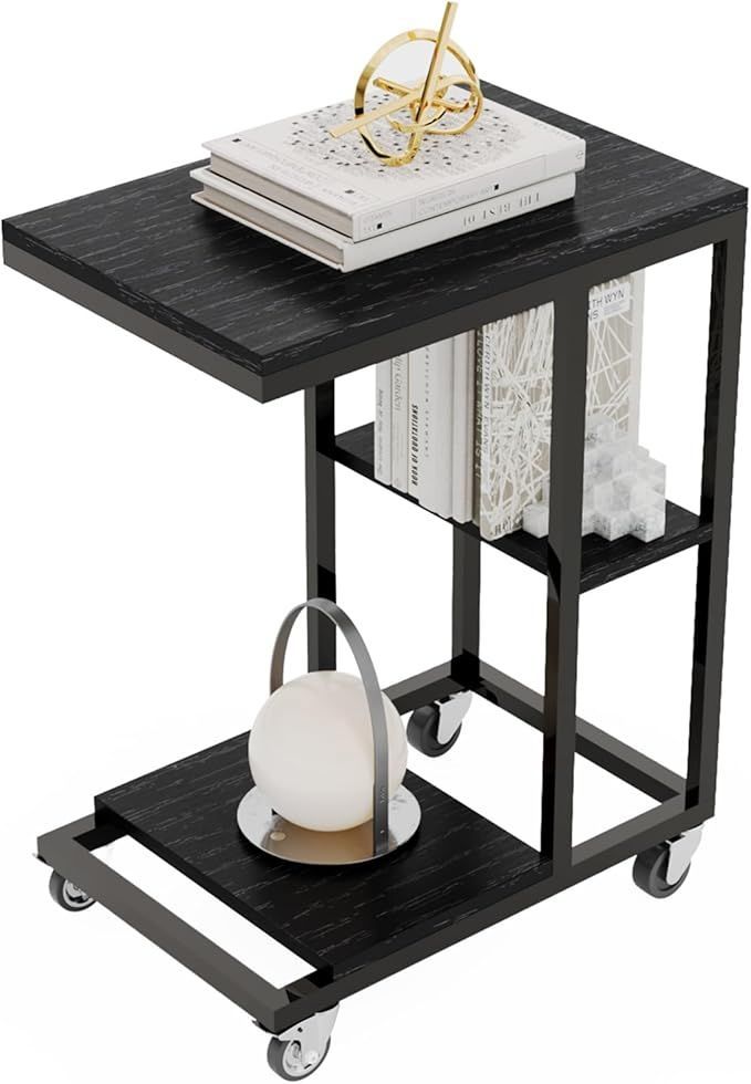 ZXD サイドテーブル キャスター付きコの字型デザイン ベッド