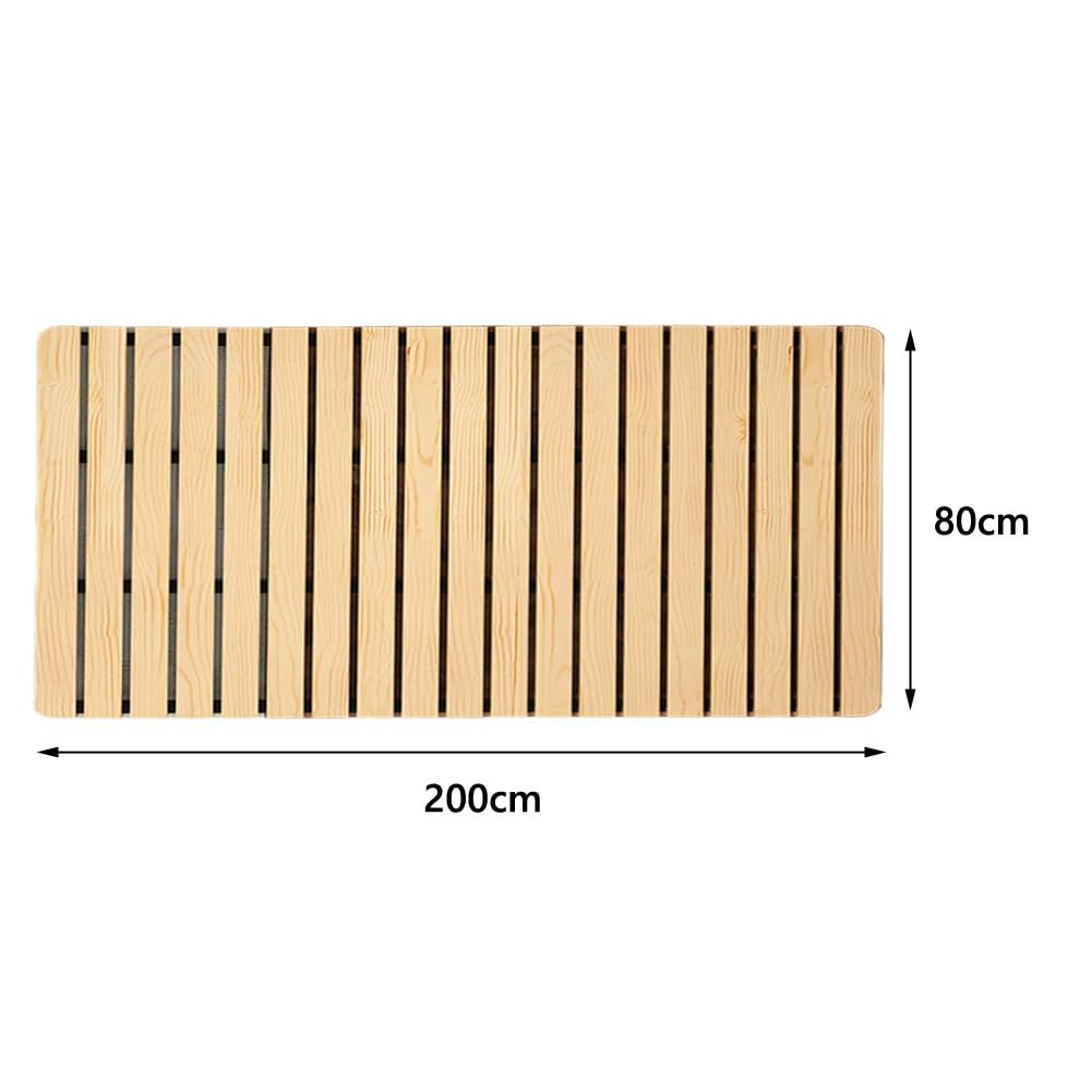 厚３cm すのこベッド 折りたたみベッド すのこ マット ロール式ベッド 木製 コンパクト ベッドフレーム 滑り止め付き キャンプマット セミシングル 80*200*3cm