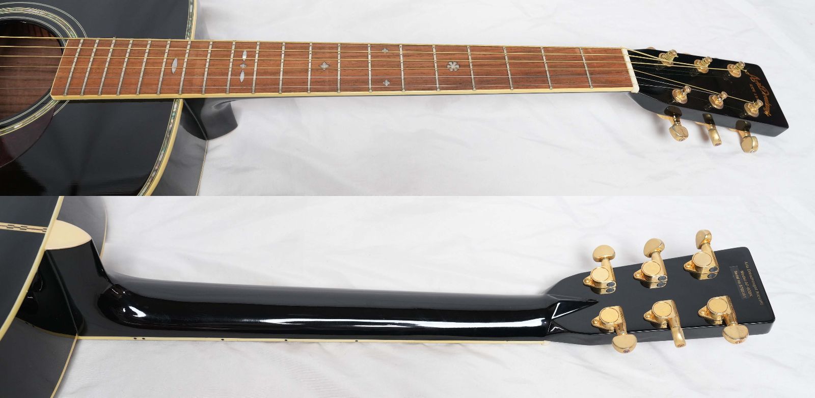 ☆Aria Dreadnought☆AF-60 BK トップ＆バック単板モデル 美品