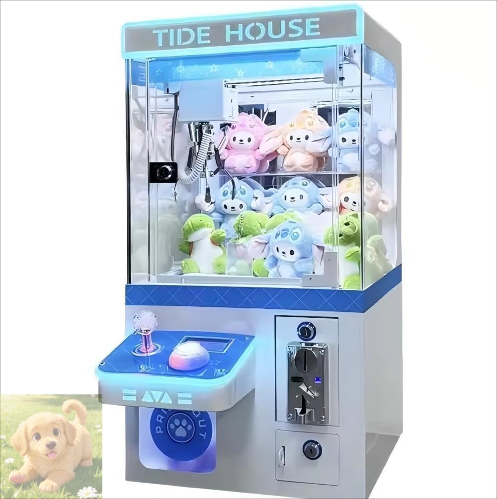 家庭用ぬいぐるみキャッチャー機 商用コイン式クレーンゲーム ミニぬいぐるみキャッチャー機 屋台や市場向け ブルー