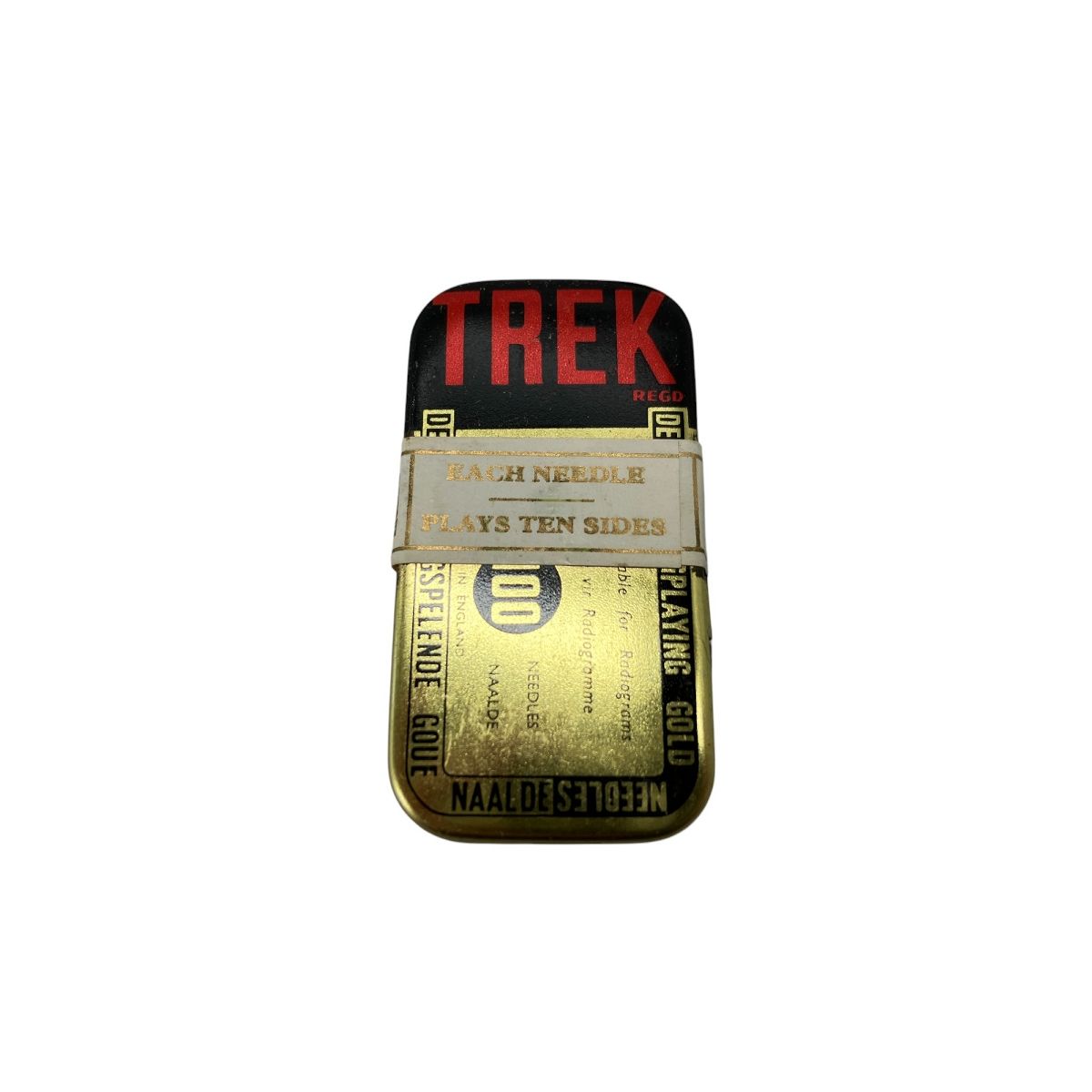 蓄音機SP専用TREK針缶２点/金色針100本入り TREK 蓄音機用 ゴールド針 20個セット 音響 未使用未開封