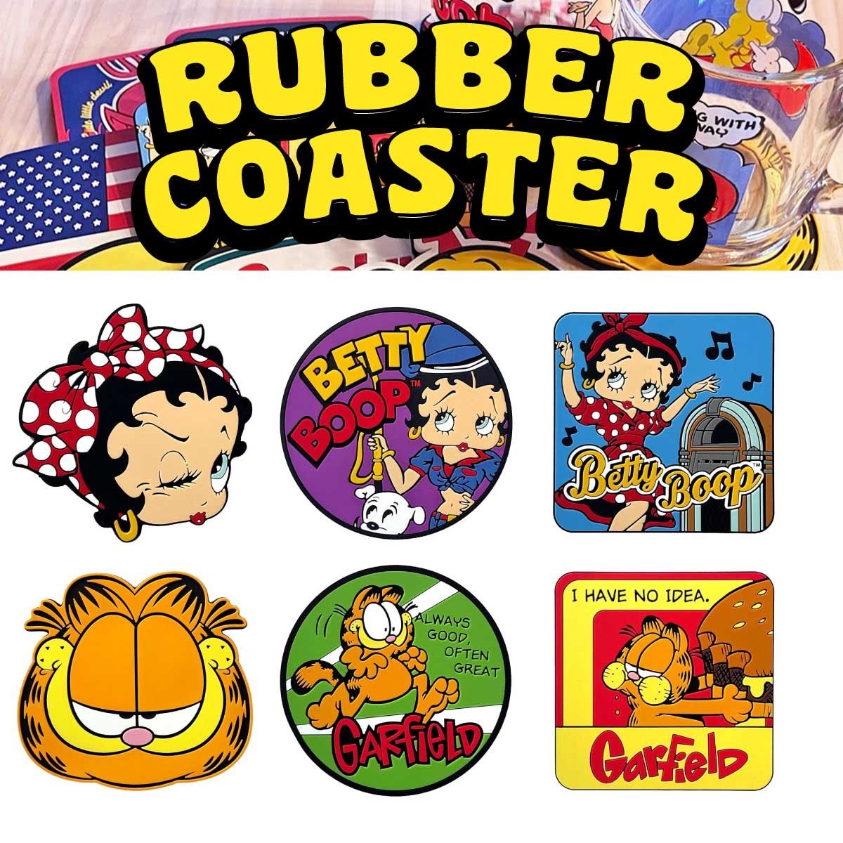 ベティちゃん【おまけつき】メラミンプレートラバーコースターセット ラバーコースター】2枚セット BETTY BOOP MUSIC RUBBER COASTER