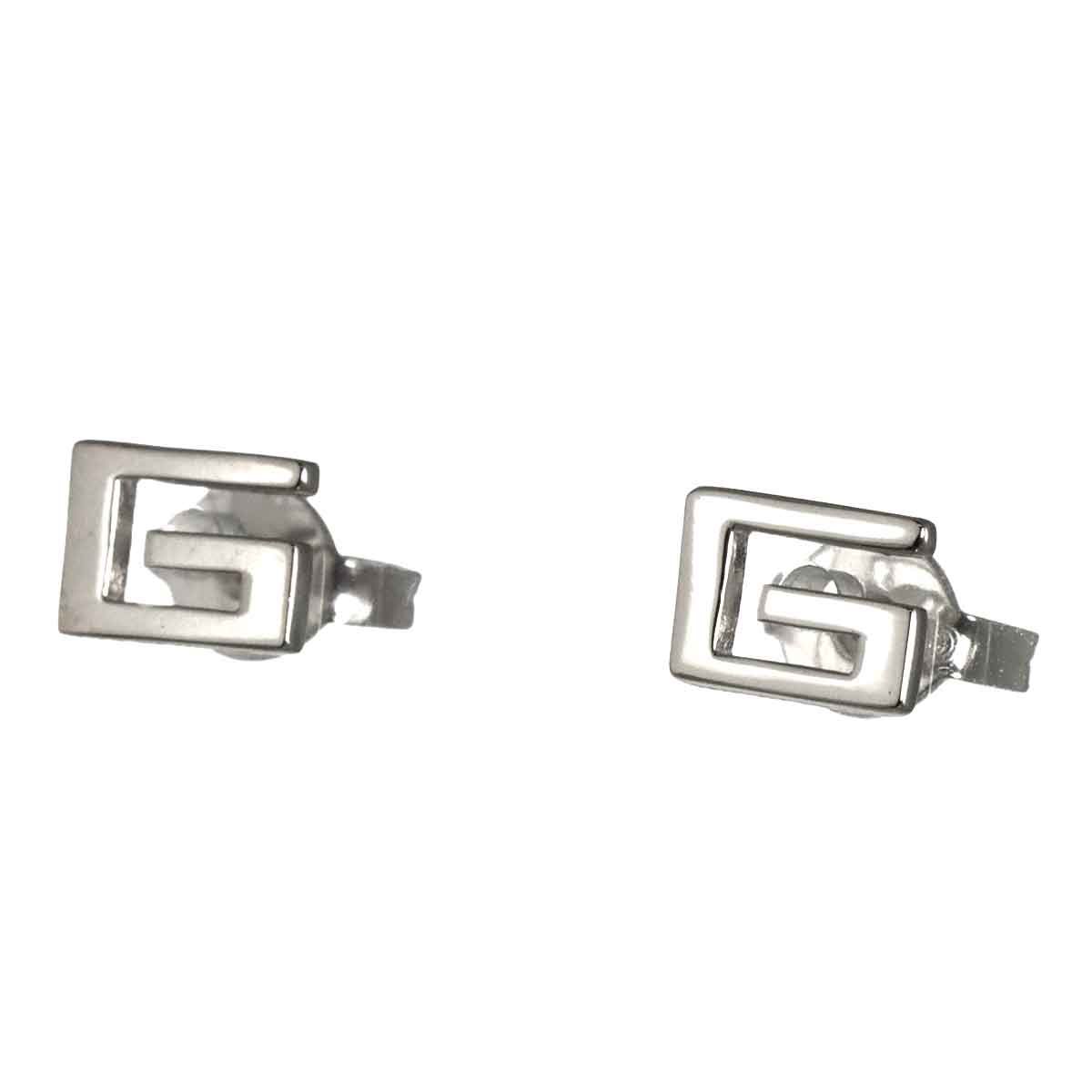 グッチ GUCCI G ロゴ ピアス K18 WG ホワイトゴールド 750 Earrings Pierced 90293229