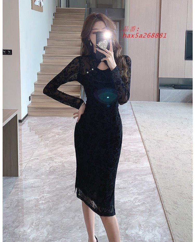 花柄 タイトワンピ