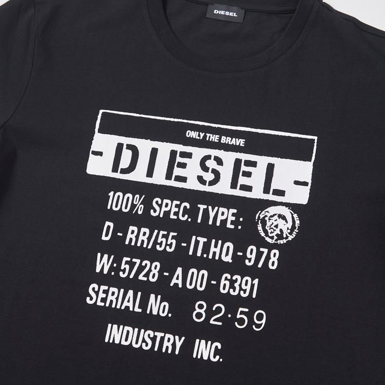 ディーゼル DIESEL Tシャツ メンズ ブラック S~XL ブランドロゴ ...