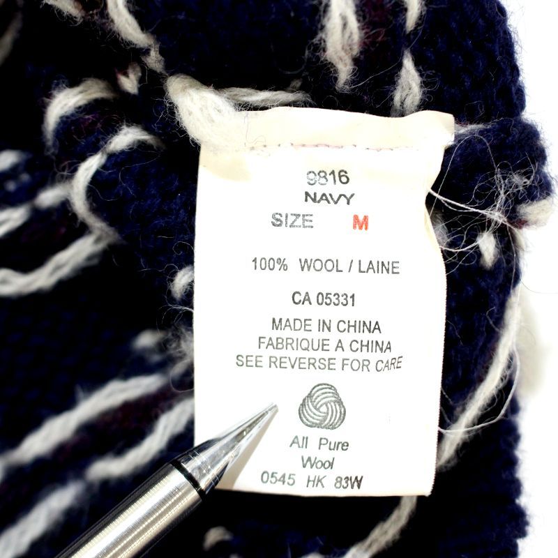 80s vintage WOOLRICH ノルディック柄 ショールカラー ニット