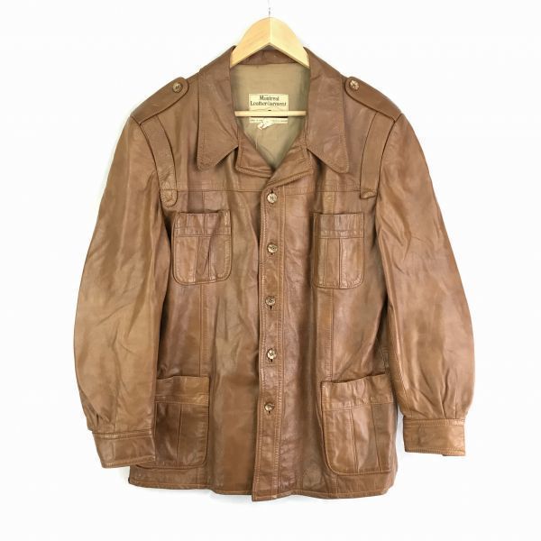 ビンテージ？カナダ製MONTREAL LEATHER GARMENT本革/レザージャケット【46/L/茶】BC253W