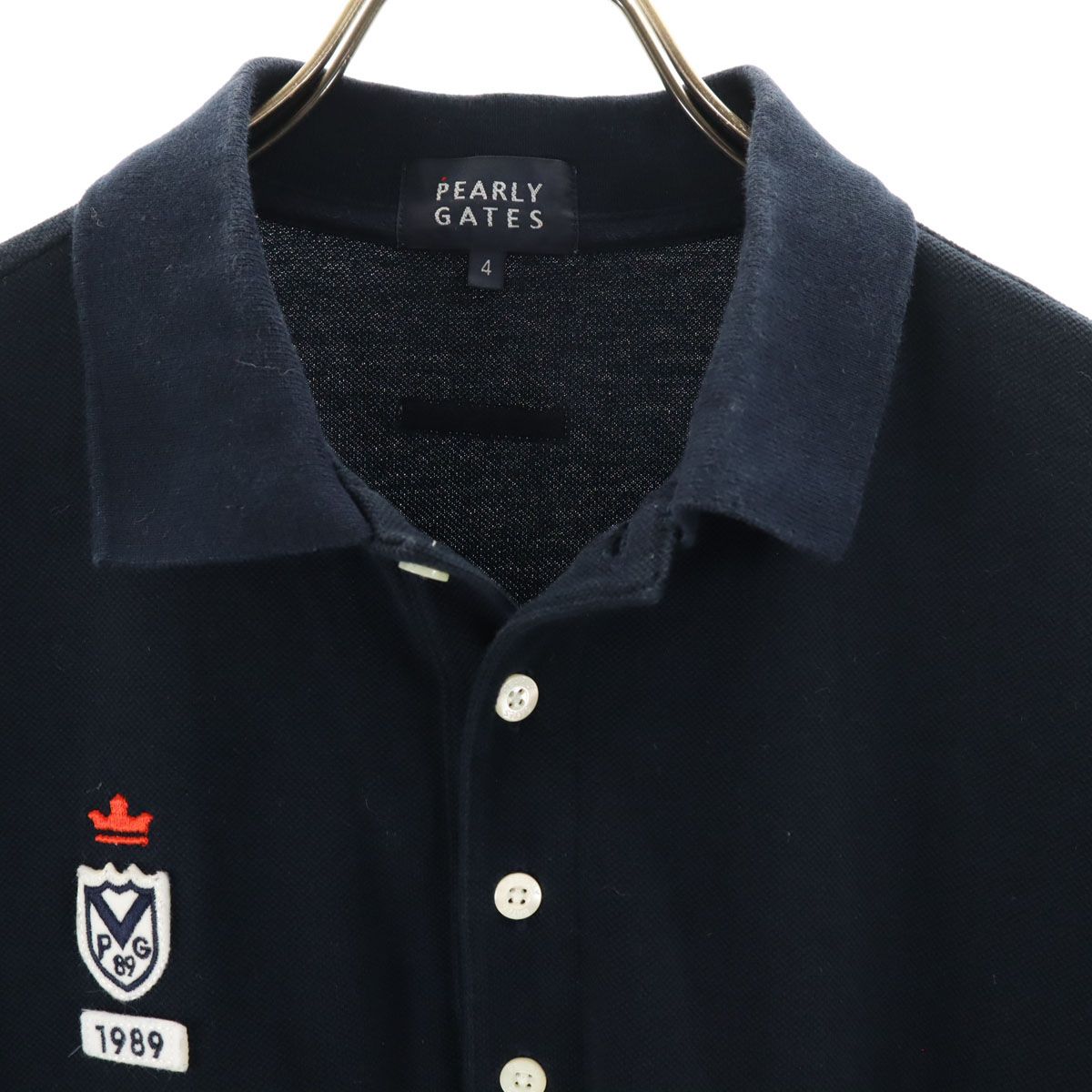 PEARLY GATES ゴルフシャツ ネイビー サイズ4 未使用品 メンズ パーリーゲイツ PEARLY GATES 半袖ポロシャツ 4