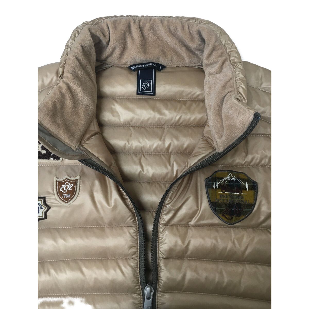 メンズ ゾーイ ZOY ダウンジャケット 1(M) ベージュ ダブルジップ 軽暖