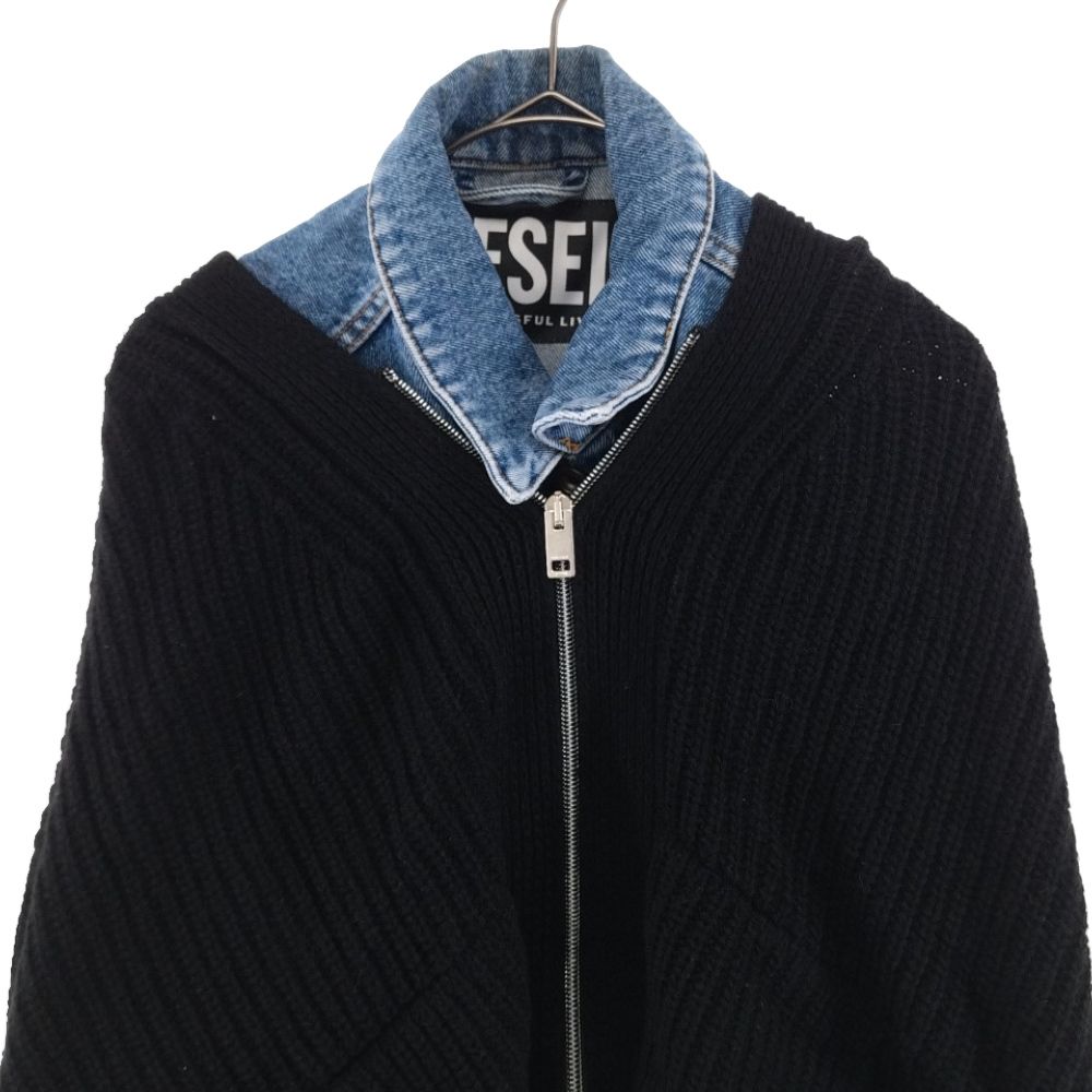DIESEL (ディーゼル) ニットカーディガン デニムドッキングジャケット