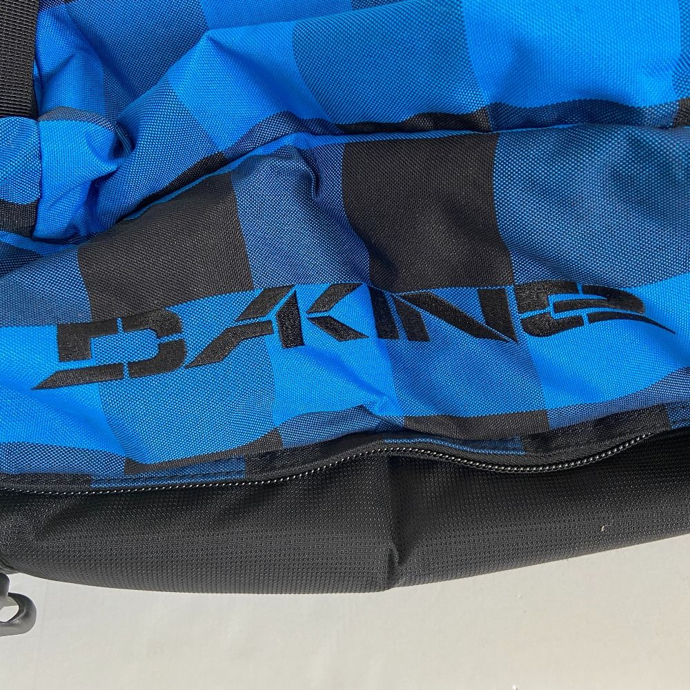 青 黒チェック柄