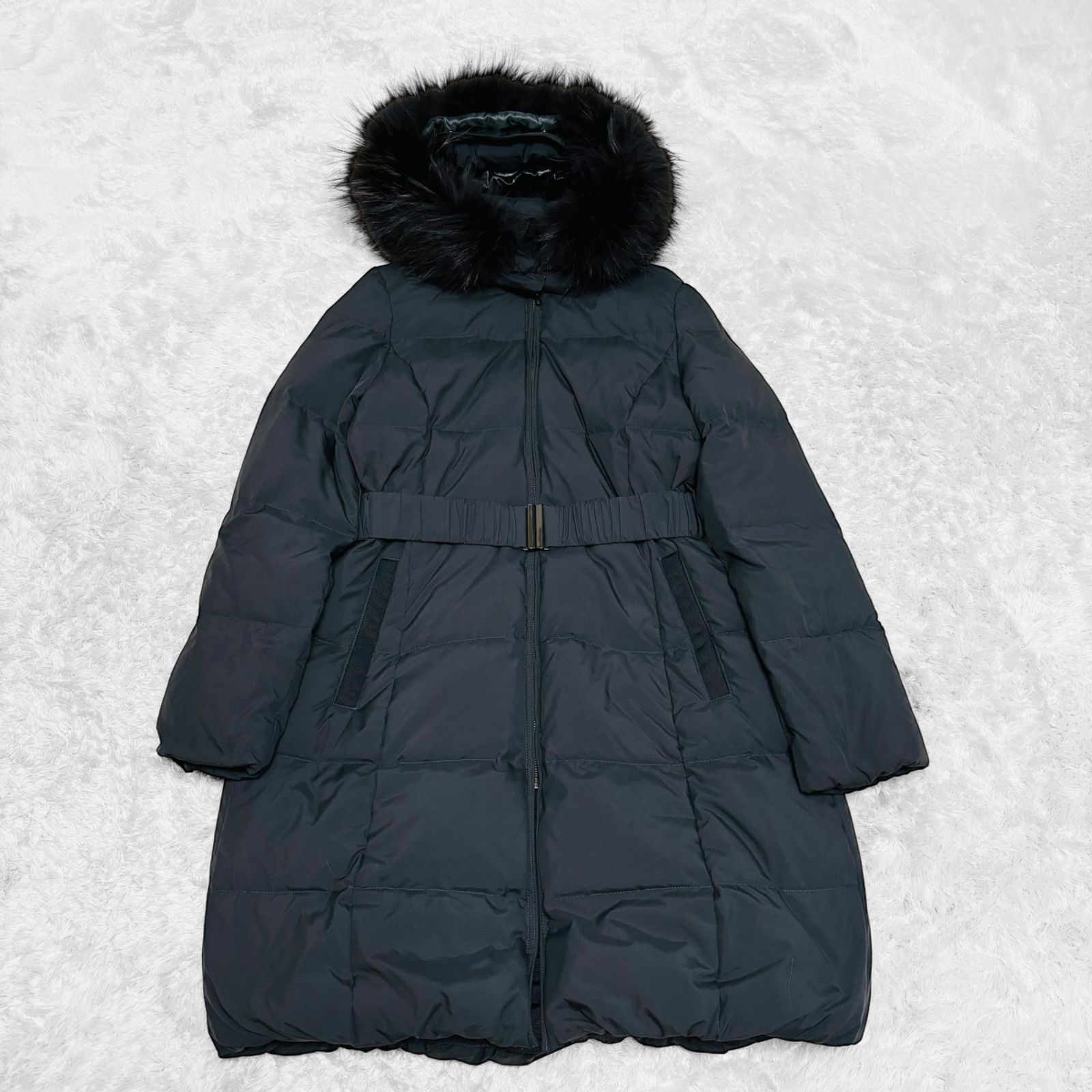 ✨極美品✨ナノユニバース ダウンコート 西川ダウン ラクーンファー 2way 黒 美品 NANO universe ナノ ユニバース 西川ダウン 3way ロング ダウン