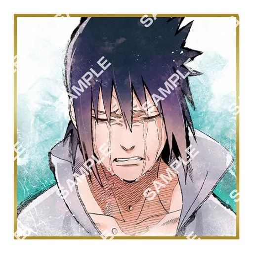中古】紙製品 うちはサスケ 「豆ガシャ色紙 NARUTO-ナルト- 疾風伝