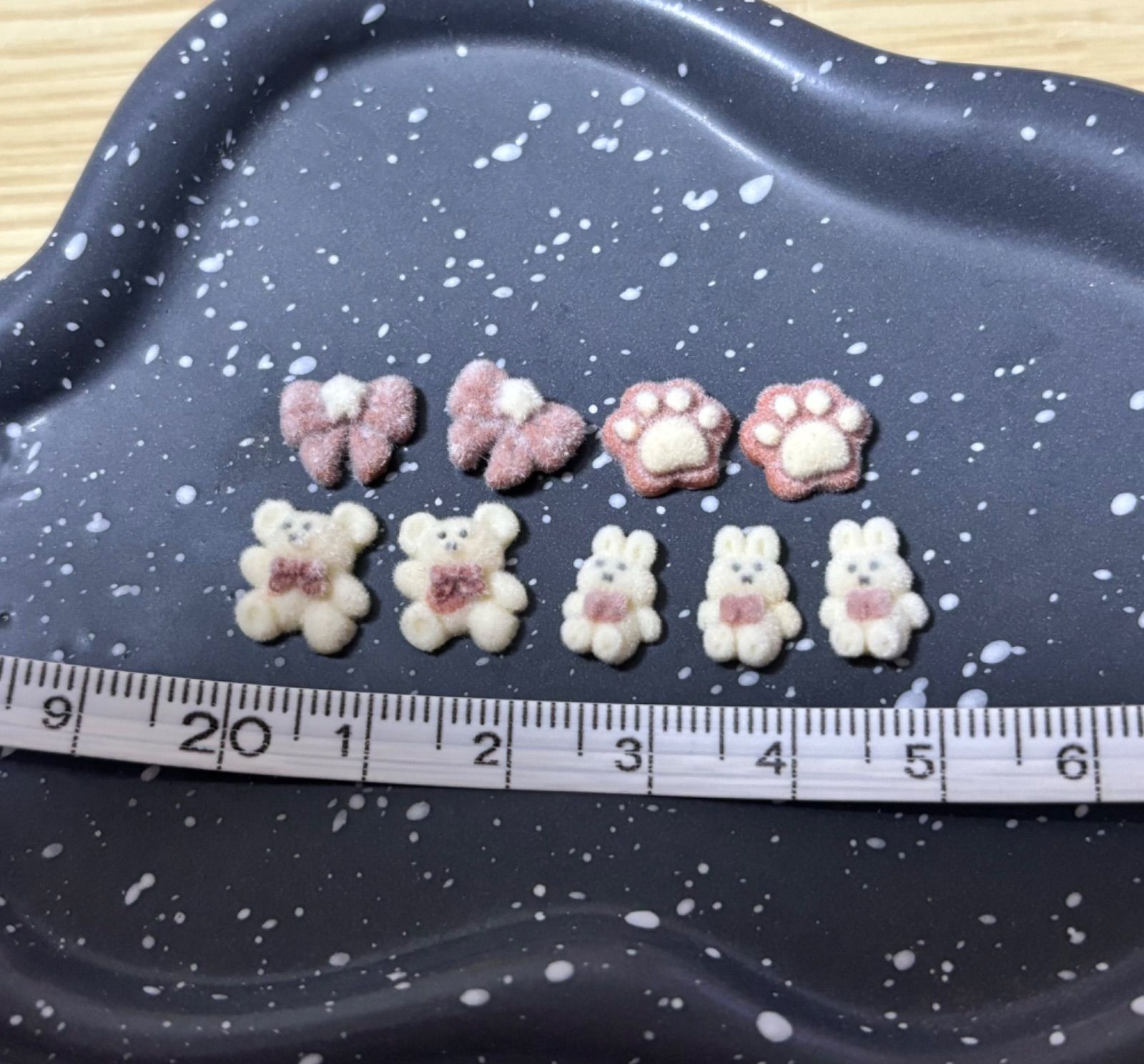 即購入可◎】ネイルパーツ 9つ くま うさぎ アニマル 肉球 リボン ぽわ