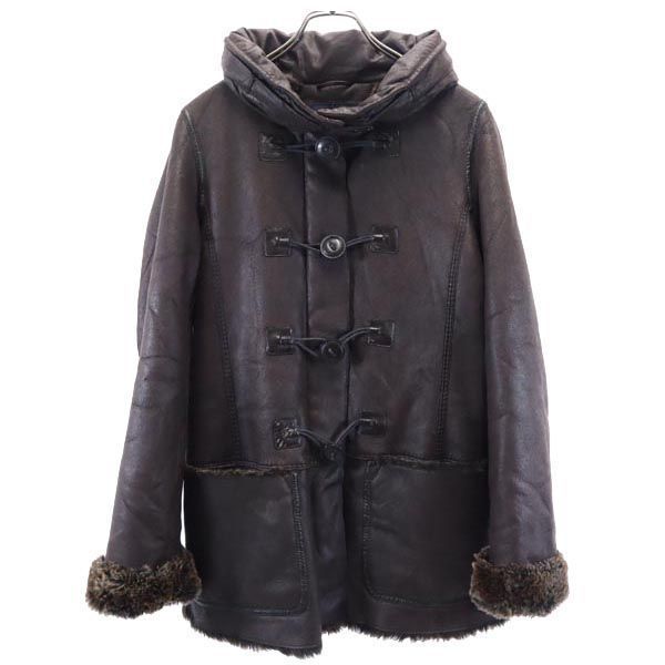 アルマーニジーンズ フェイク レザージャケット USA 4 焦茶 ARMANI