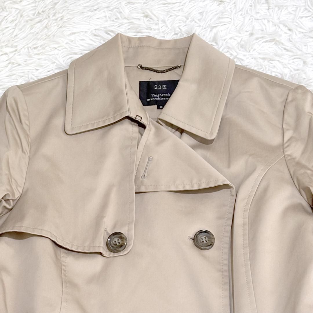 23区トレンチコート ロング丈 38 ベージュ ライナー付き
