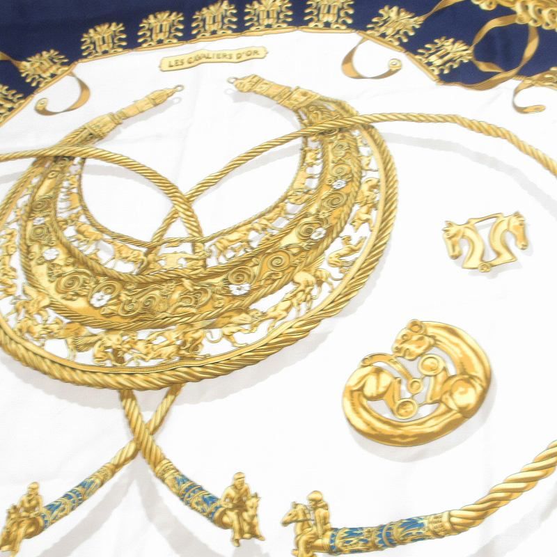 エルメス HERMES カレ90 les cavaliers d'or 黄金の騎士 スカーフ 大判