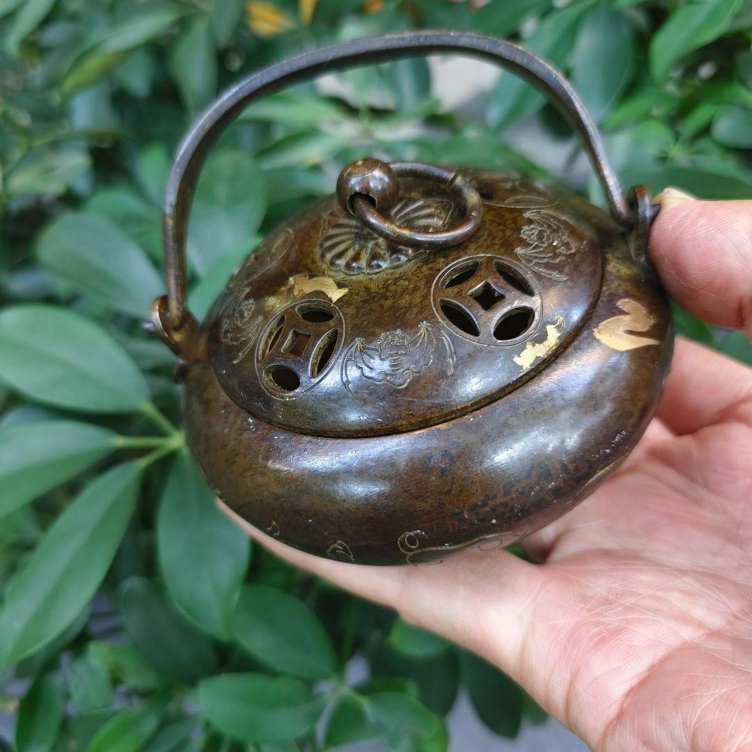銅器 浄化空気香炉 暖手炉 禅意 香道 茶道 盤香炉 工芸品 置物 銅器 浄化空気香炉 暖手炉 禅意 香道 茶道 盤香炉 工芸品 置物