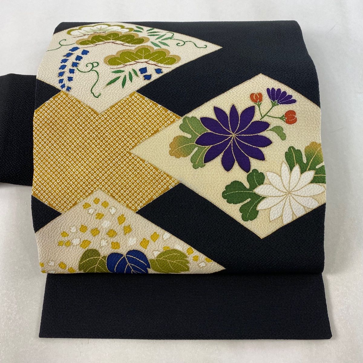 k-6273 夏物 絽 刺繍のデザイン 正絹 名古屋帯