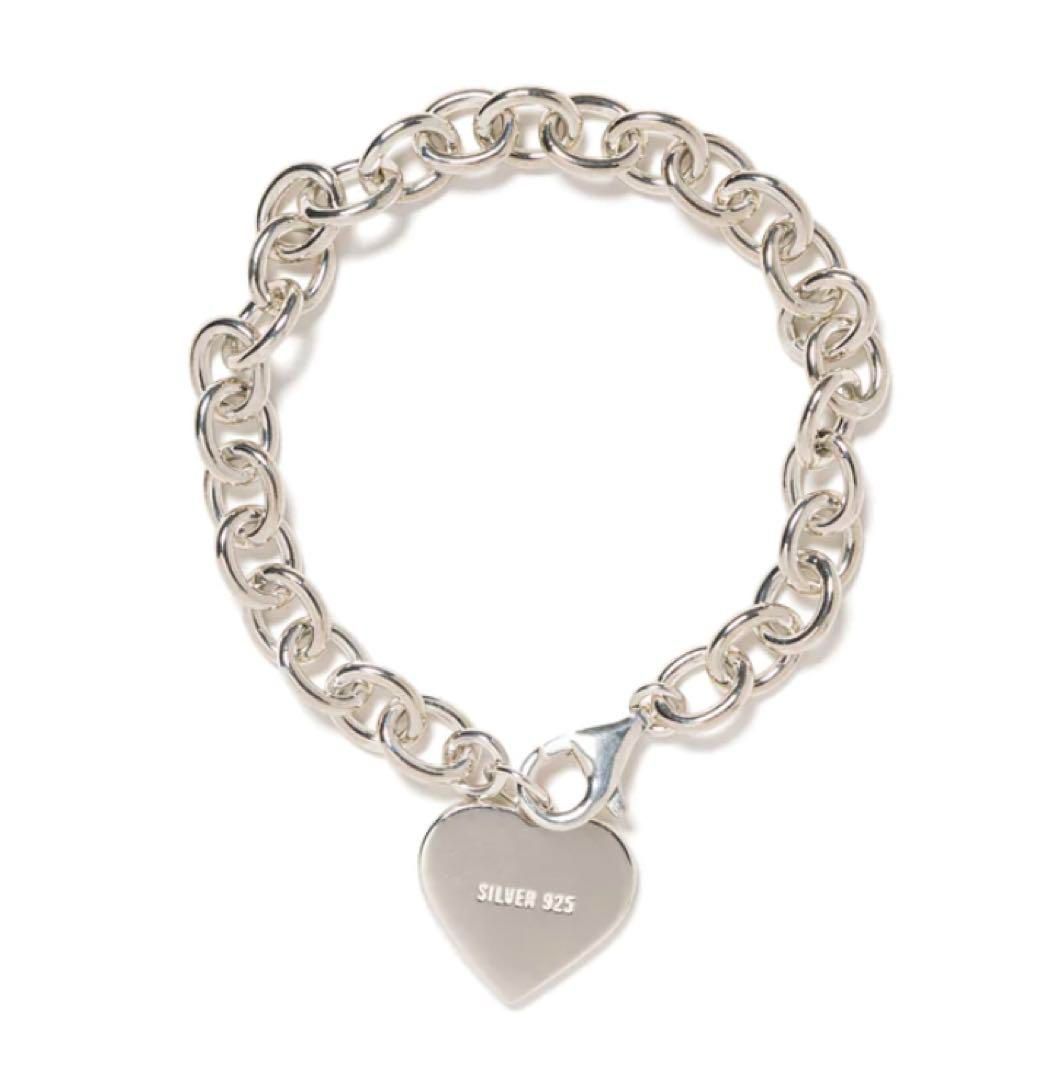 カラーシルバーHUMAN MADE HEART SILVER BRACELET BLACK - ブレスレット