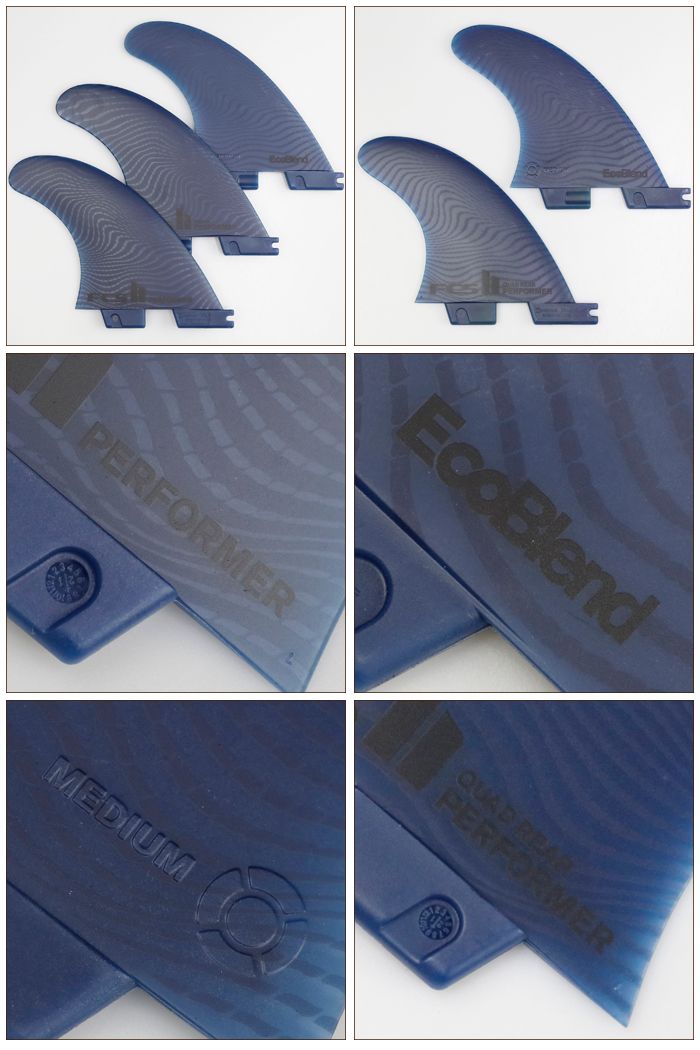 FCS 2 FIN フィン 5フィン トライフィン クワッドフィン パフォーマー TRI-QUAD - NG EcoBlend ブルー ネオグラス エコブレンド Mサイズ エフシーエス2フィン ショート用 クアッドフィン 4フィン サーフィン