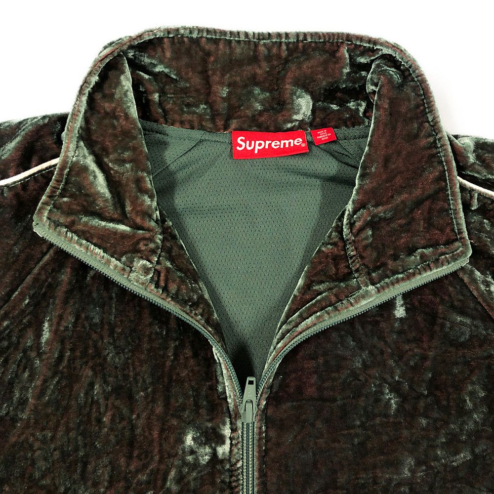 SUPREME シュプリーム 23AW Crushed Velvet Track Jacket トラックジャケット ジャージ オリーブ サイズL  正規品 / 32446