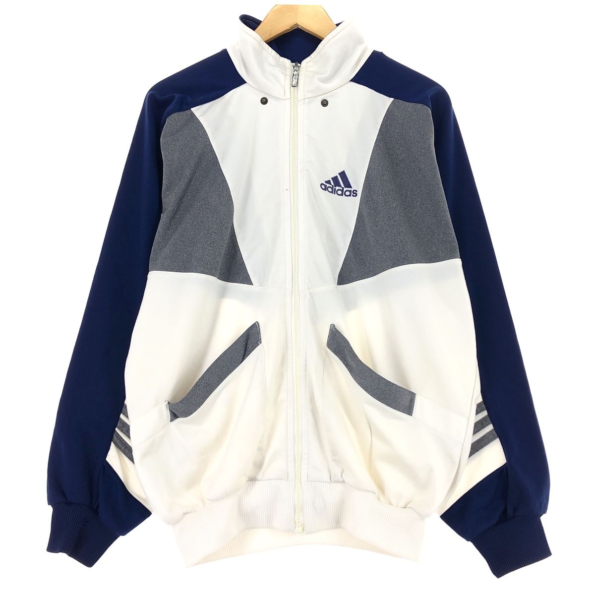 【古着】アディダス ジャージ トラック ジャケット adidas 80sUSA製】アディダス刺繍トラックジャケット古着ジャージトップ
