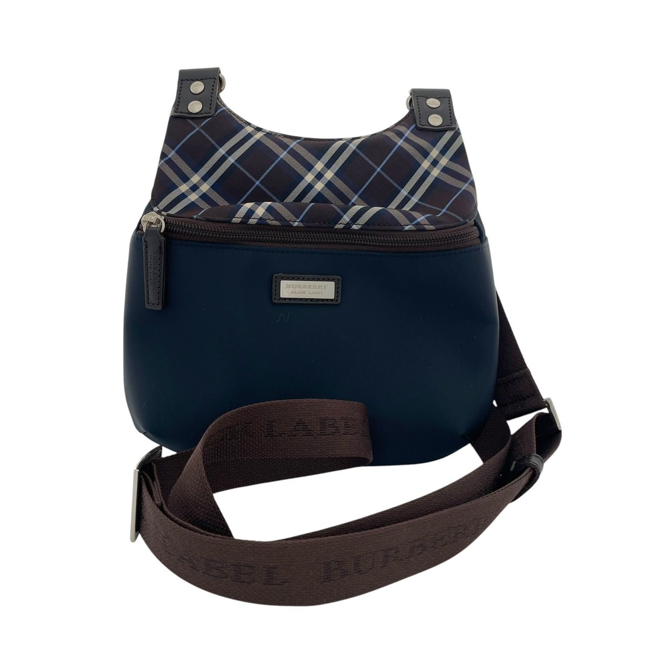【BURBERRY BLACK LABEL】バーバリーブラックレーベル ショルダーバッグ メンズ チェック柄　ナイロン　ポシェット　ポーチ