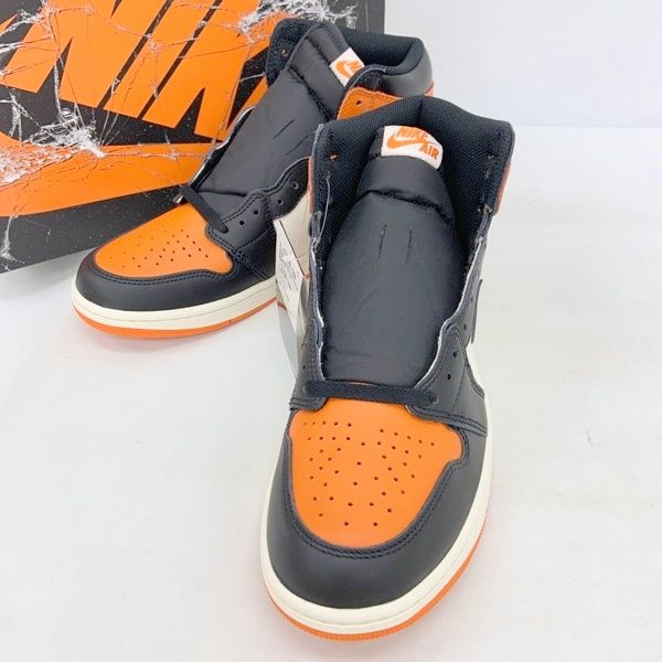 NIKE ナイキ スニーカー シューズ Air Jordan 1 Retro High OG Shattered Backboard DZ5485-008 メンズ 27.5cm オレンジ 靴 DF16936■