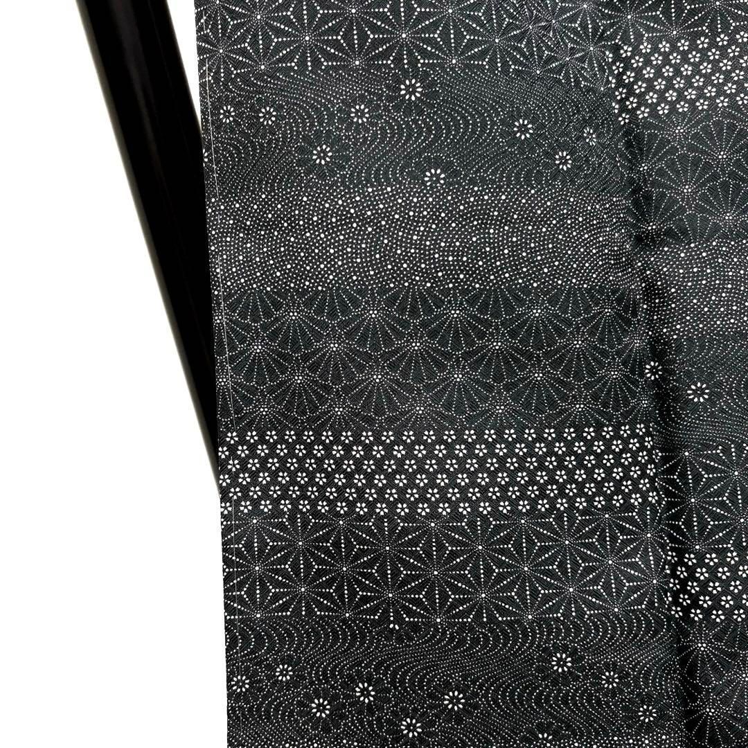 未着用 飯島輝也 小紋 江戸小紋 極鮫小紋 モノトーン 着物 032a d