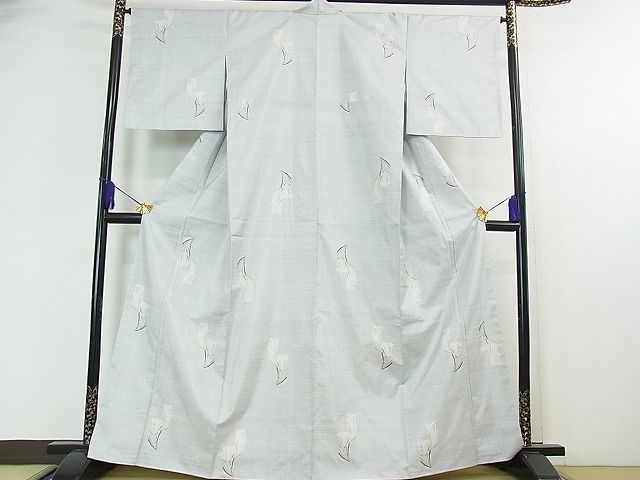 平和屋2□極上 都喜ヱ門 本場大島紬 9マルキ 藤白泥 香り潤う 畑仲別織  