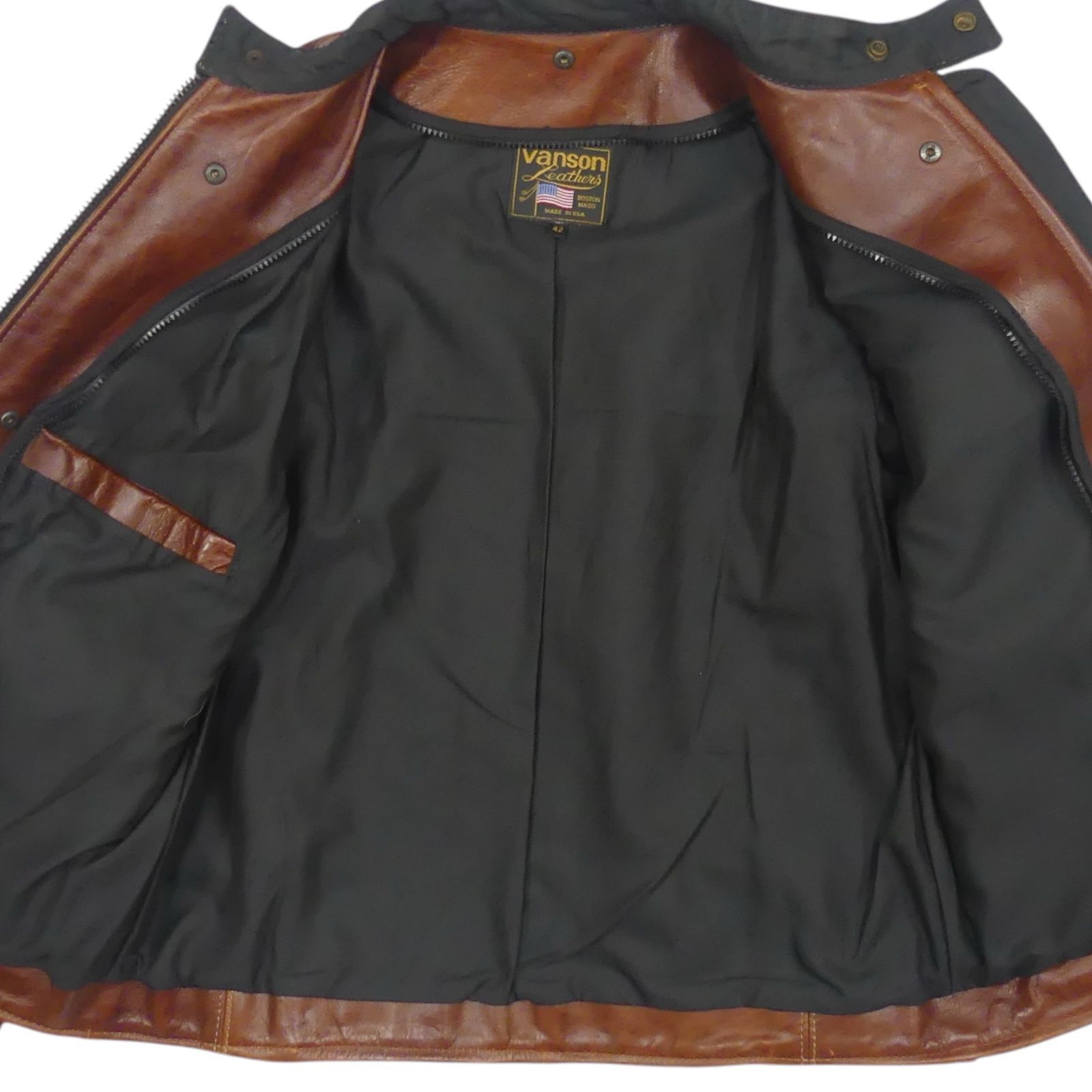 アメリカ製 VANSON バンソン ライダースジャケット XL 本革 42