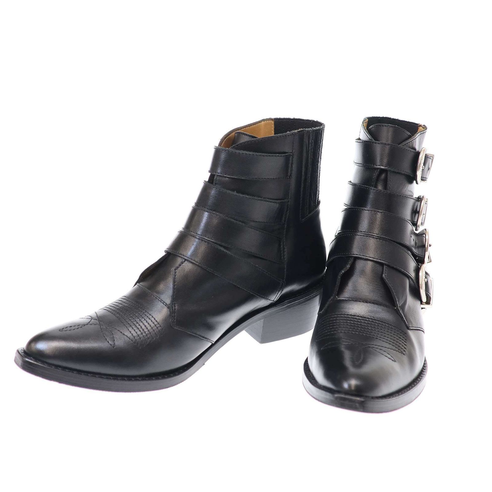 TOGA PULLA トーガ プルラ メタルバックルウエスタンアンクルブーツ  