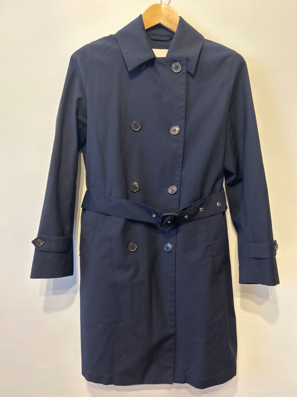 Z1236 【美品】MACKINTOSH マッキントッシュ　トレンチコート　レディース　紺　イギリス製　サイズ34