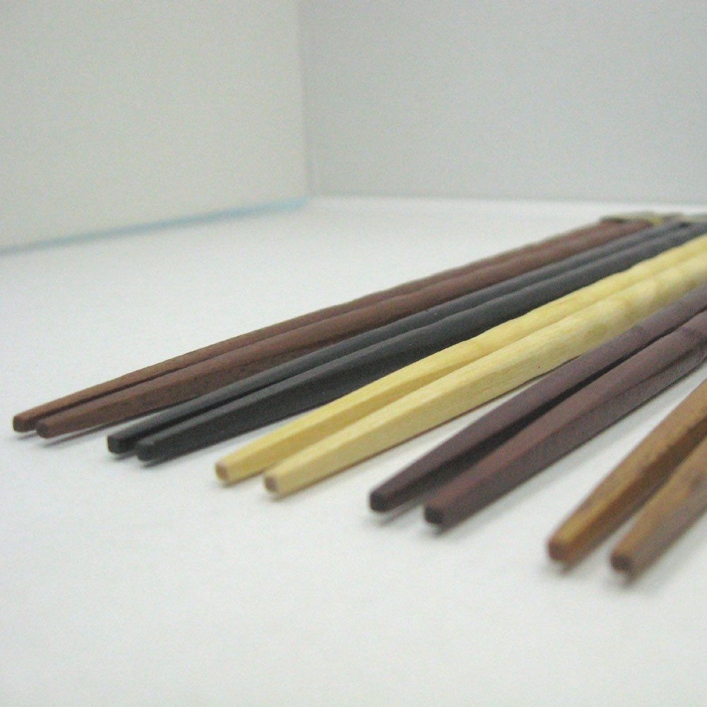 在庫処分 ひねり箸 22.5cm 天然木 5膳セット ナガオ 木製