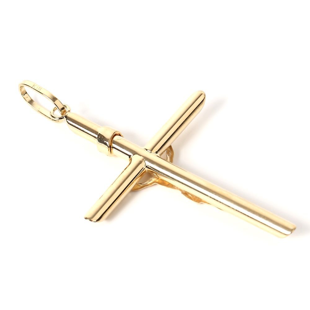 18金 十字架 ゴールド クロス キリスト ヘッド チャーム 18k
