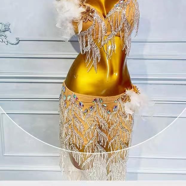 汎用性が高い ベリーダンス オリエンタル衣装 トップス スカート オーダーメイド ステージ衣装 上下セット オリエンタルベリーダンス服 ベージュ