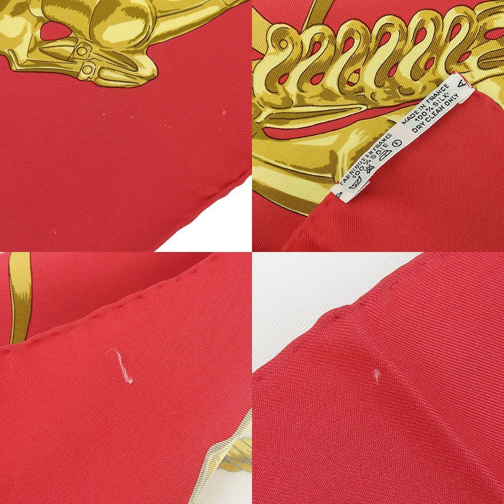 中古】 エルメス スカーフ カレ90 シルク100％ LES CAVALIERS D'OR