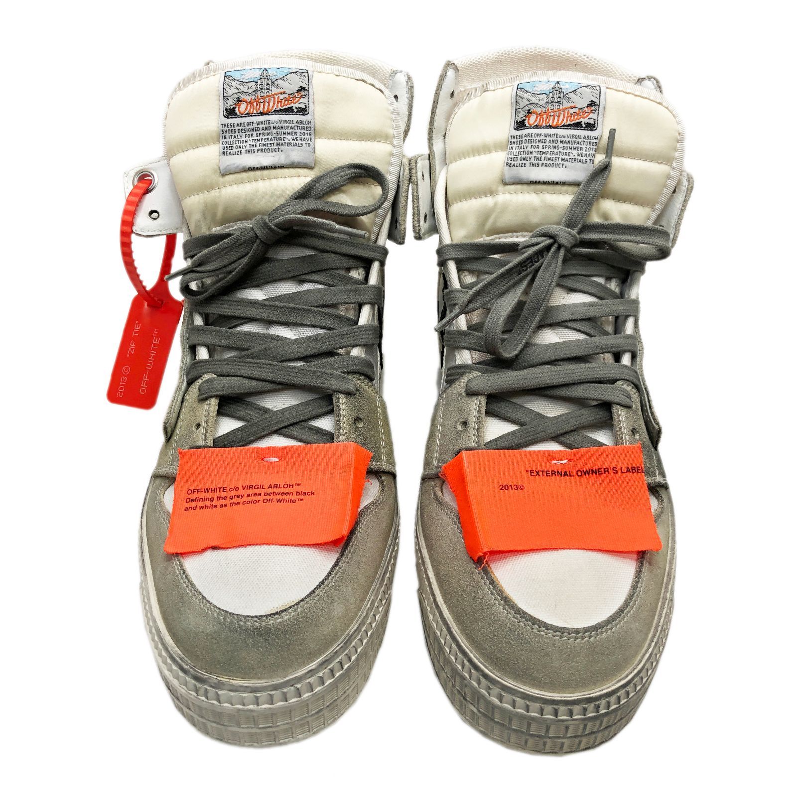 OFF-WHITE オフホワイト Low 3.0 Off-court High-top Sneakers オフコート ハイカット スニーカー グレー  OWIA112F21LEA001 - メルカリ