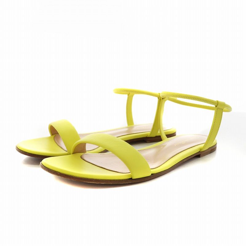 ジャンヴィトロッシ Gianvito Rossi JAIME05 サンダル レザー 37 黄 イエロー |AN12