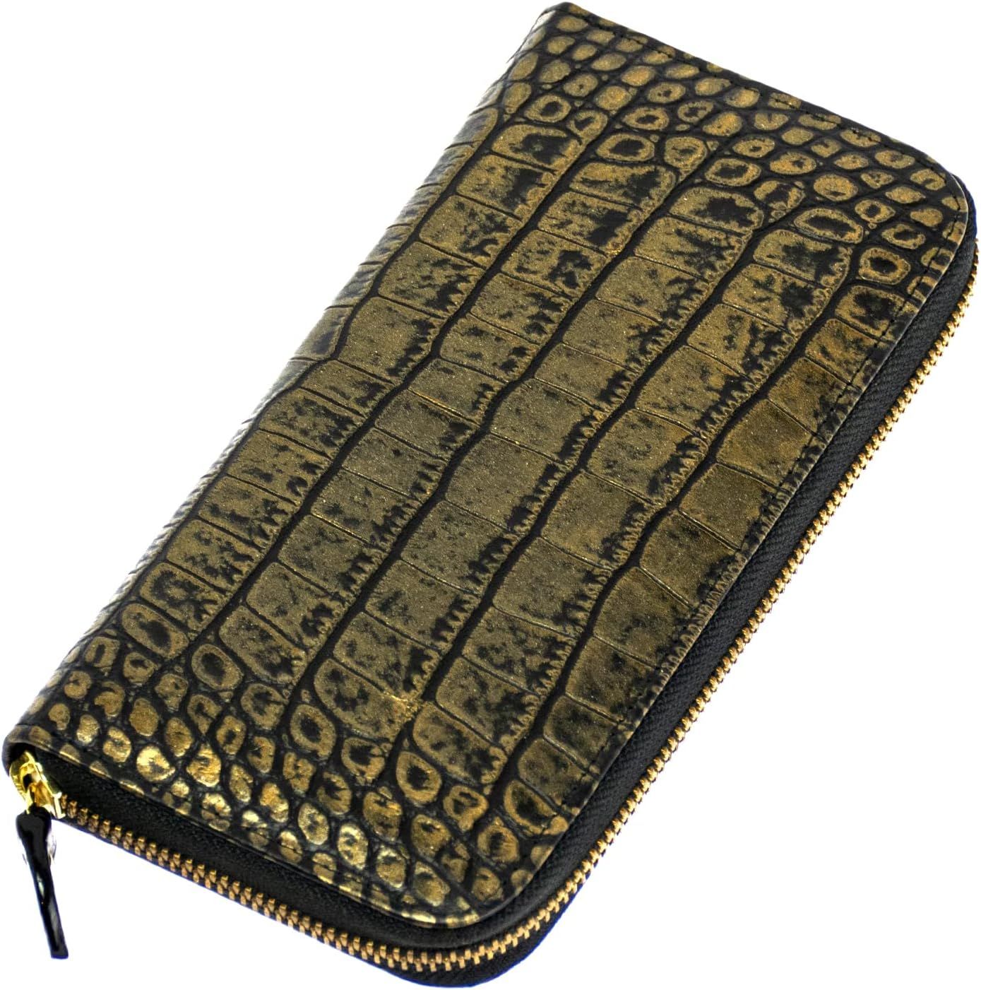 トラッカーウォレット ロング 3層】 ブラック 北米 茶芯 ゴールド