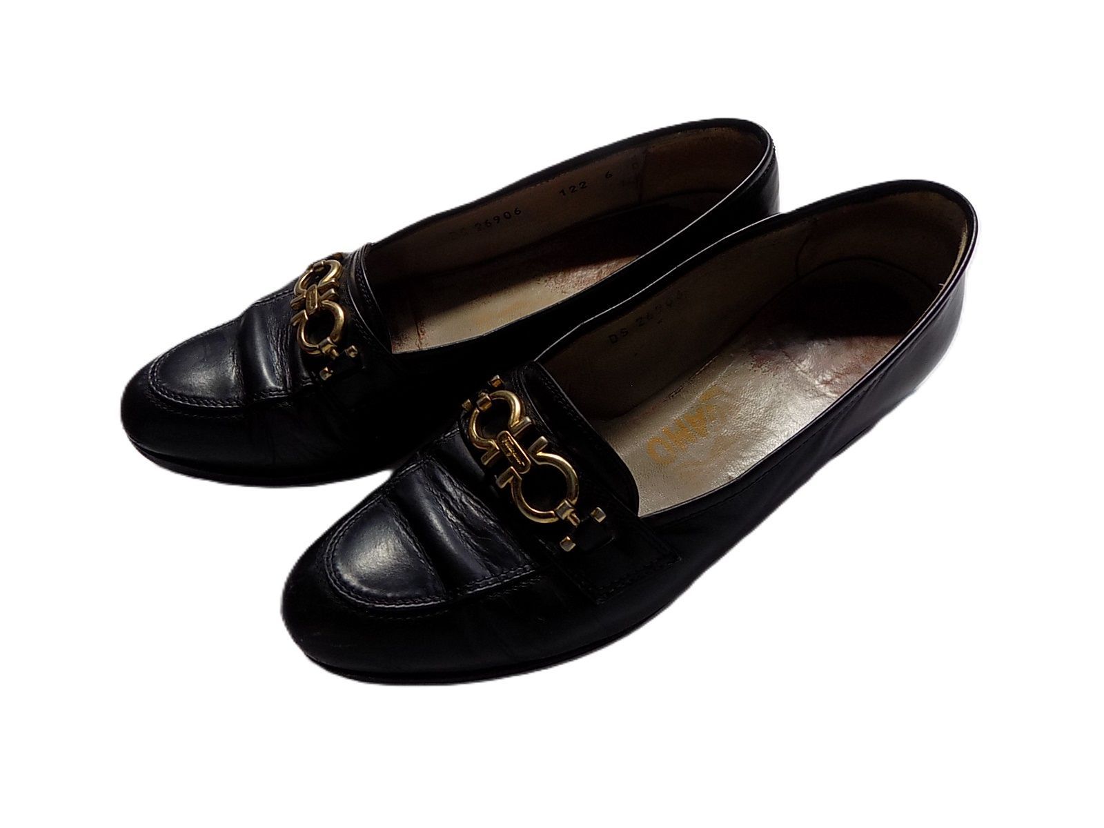 Salvatore Ferragamo フェラガモ 本革パンプス リボン　美品 7c 黒 Salvatore Ferragamo &frasl; サルヴァトーレフェラガモ ◇ヴァラ リボン