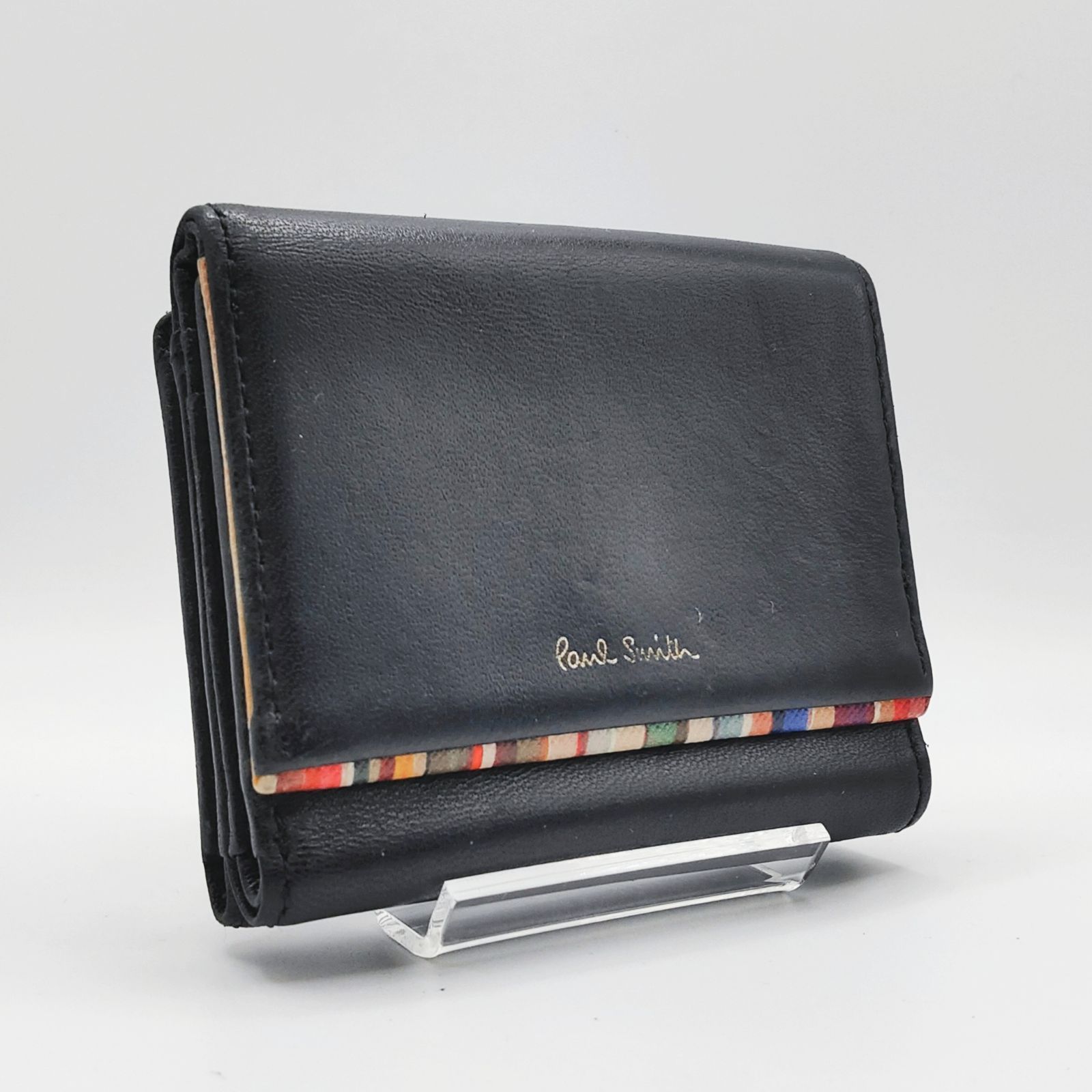 ポールスミス Paul Smith レザー 三つ折り 財布 がま口 マルチ 