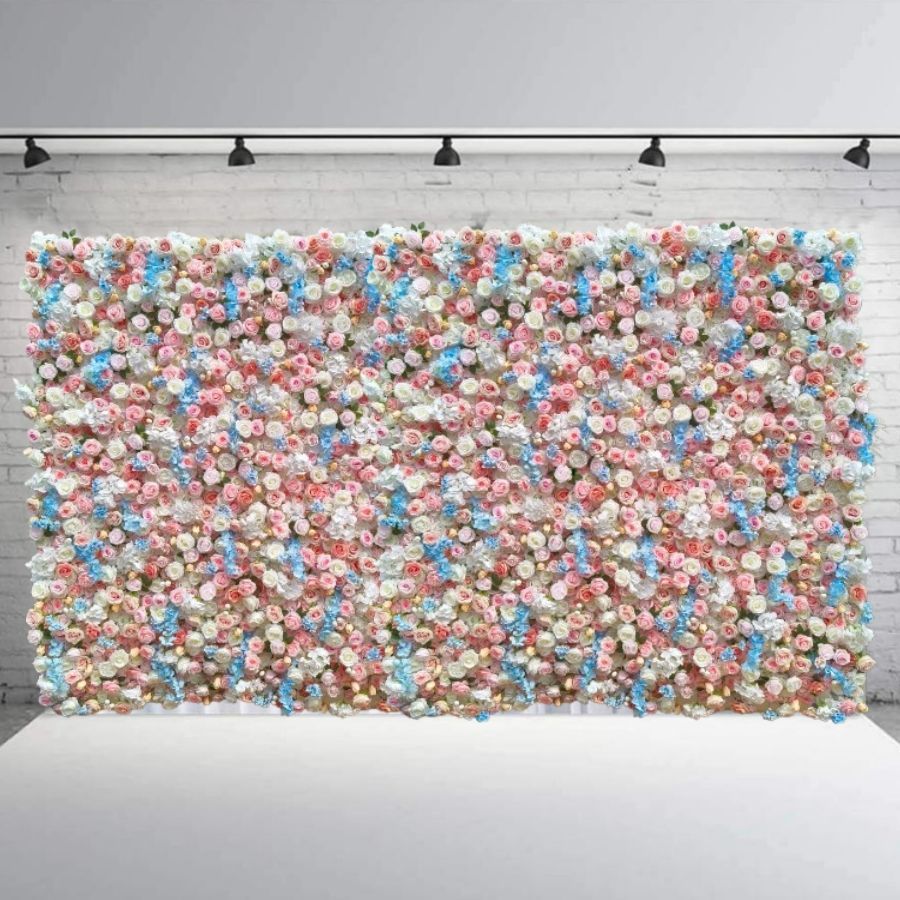 撮影用背景 婚約式 イベントの花の壁 背景幕 240cm×240cm ピンクの花柄写真 ブラッシュ 花 フラワー 結婚式 バレンタインデー スタジオプロップ用 シルクフラワー 造花 绢花 装飾花母の日 大人 恋人